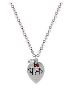 ME & RO Sterling Devotion Pendant and Garnet and Pearl Necklace