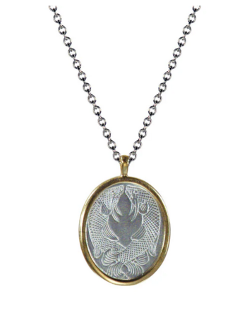 Sterling & 10K Golden Fishes Necklace