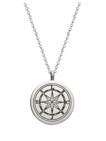ME & RO Sterling Compass Necklace