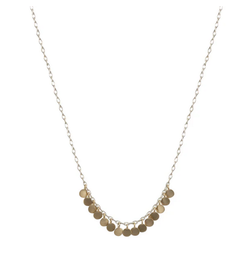 10K Medium Discs on Sterling Chain Necklace