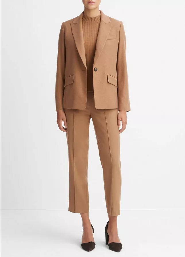 VINCE Brushed Wool Single Breasted Blazer