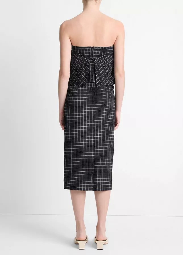 VINCE Trellis Plaid Pencil Skirt -