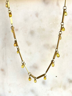 MALLARY MARKS 18K Yellow Sapphire Briolette Dew Drop Necklace