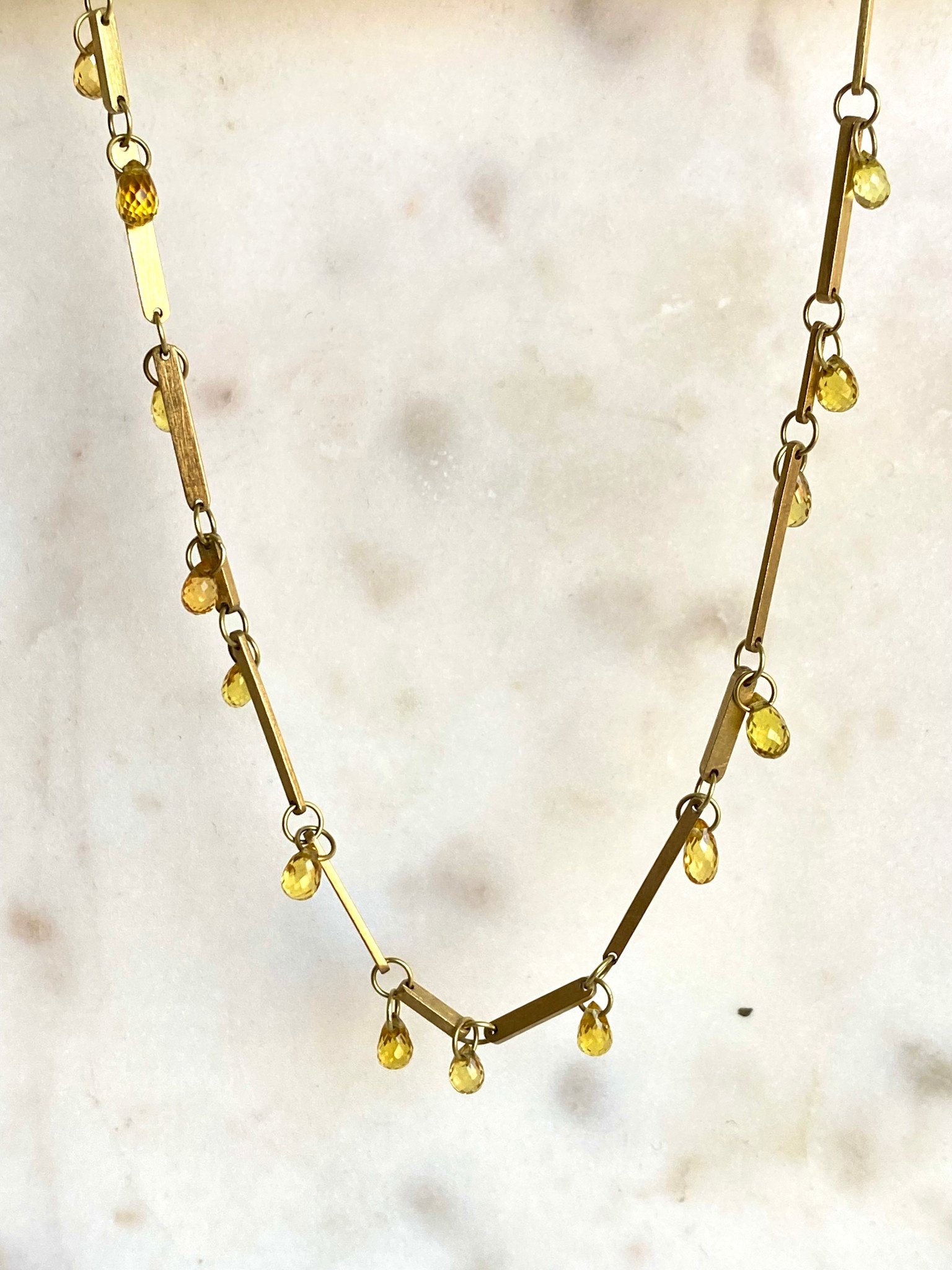 MALLARY MARKS Dew Drop Necklace - 18K with Yellow Sapphire Briolettes