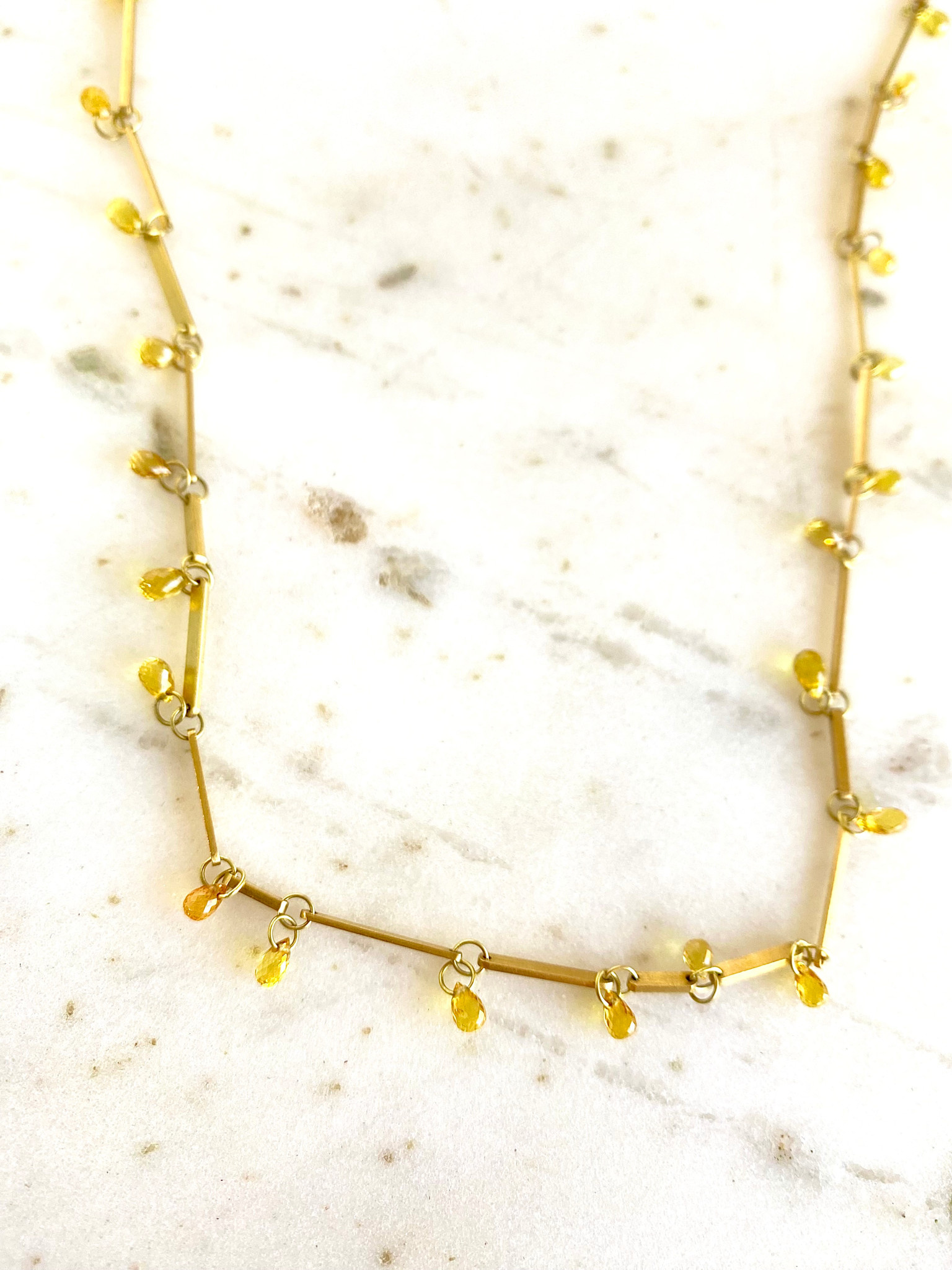 MALLARY MARKS Dew Drop Necklace - 18K with Yellow Sapphire Briolettes