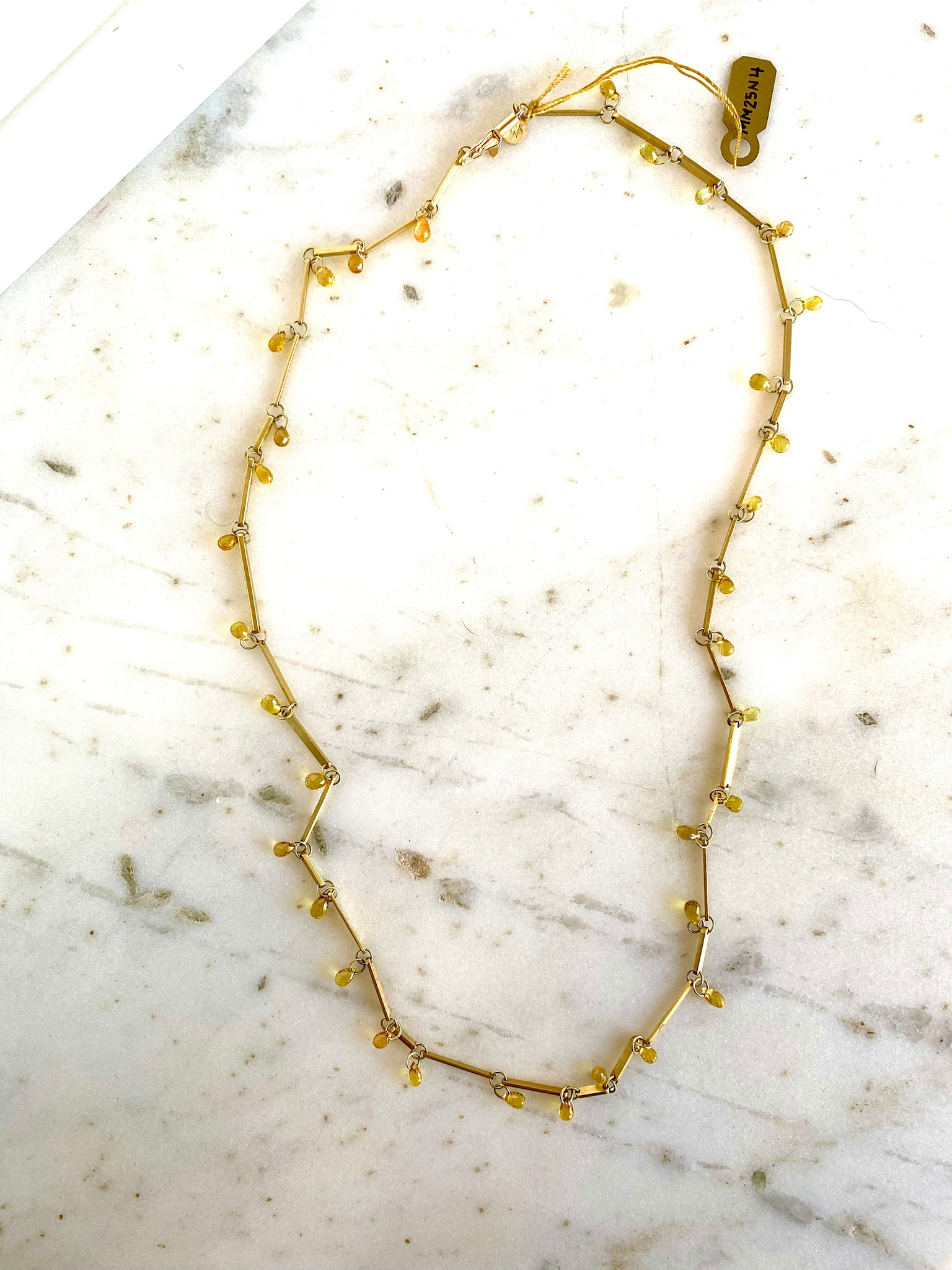 MALLARY MARKS Dew Drop Necklace - 18K with Yellow Sapphire Briolettes