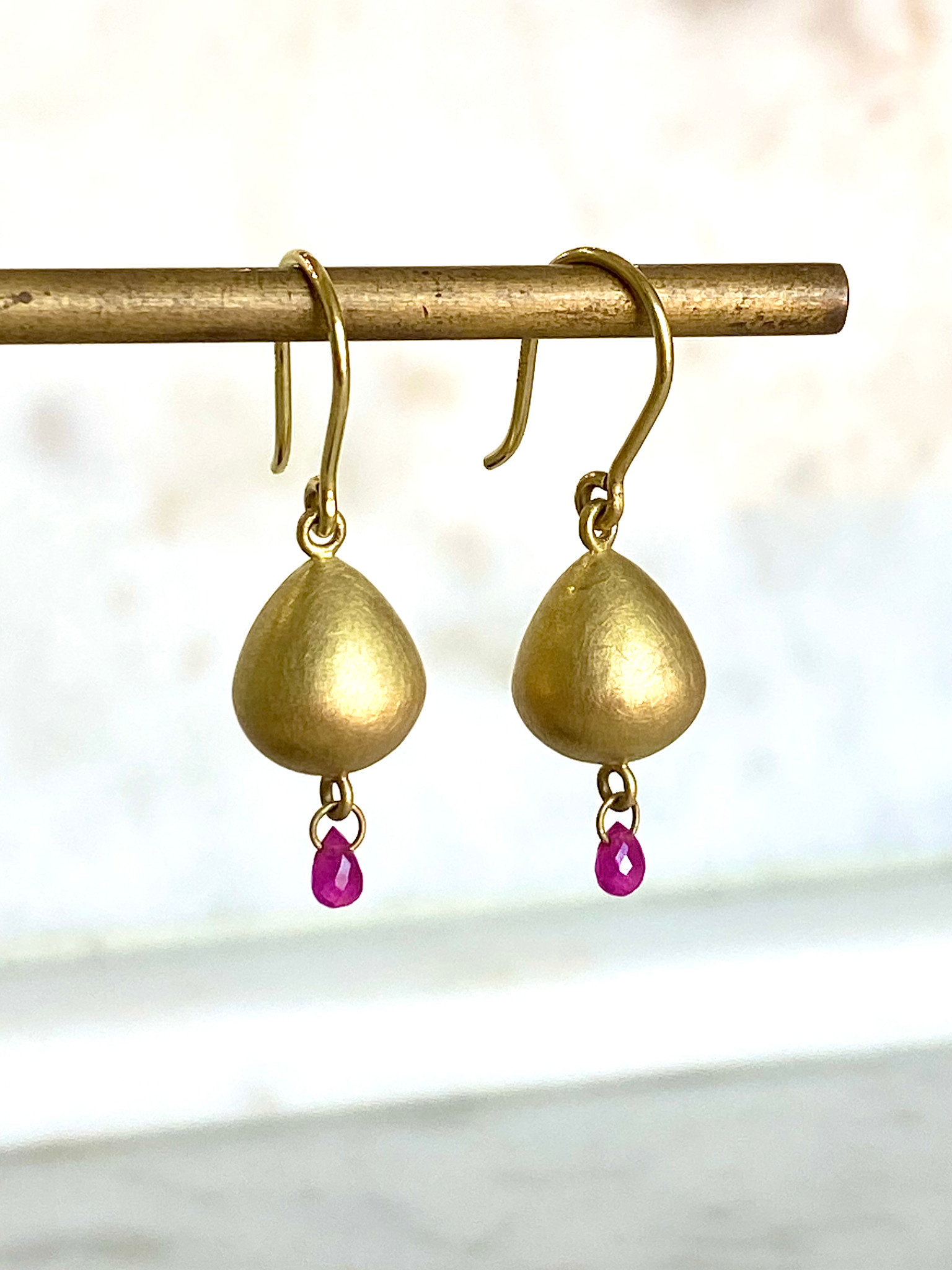MALLARY MARKS Consignment - Buoy - 18K with Ruby Briolette Earrings