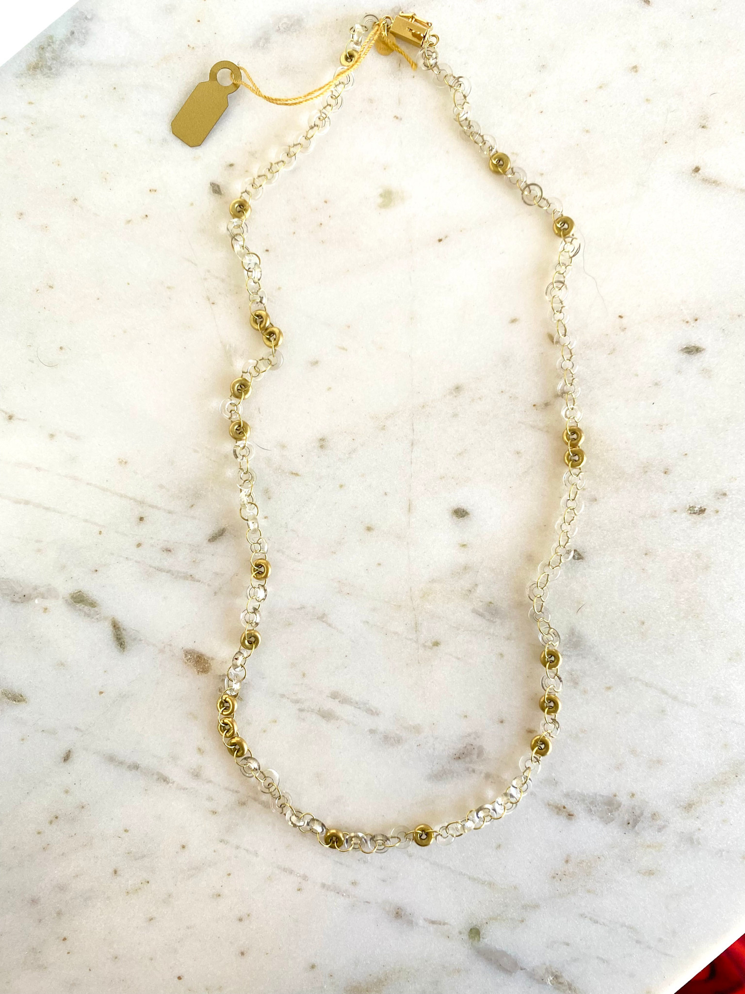 MALLARY MARKS Consignment - Spice - Clear Quartz with 18K Donuts Necklace