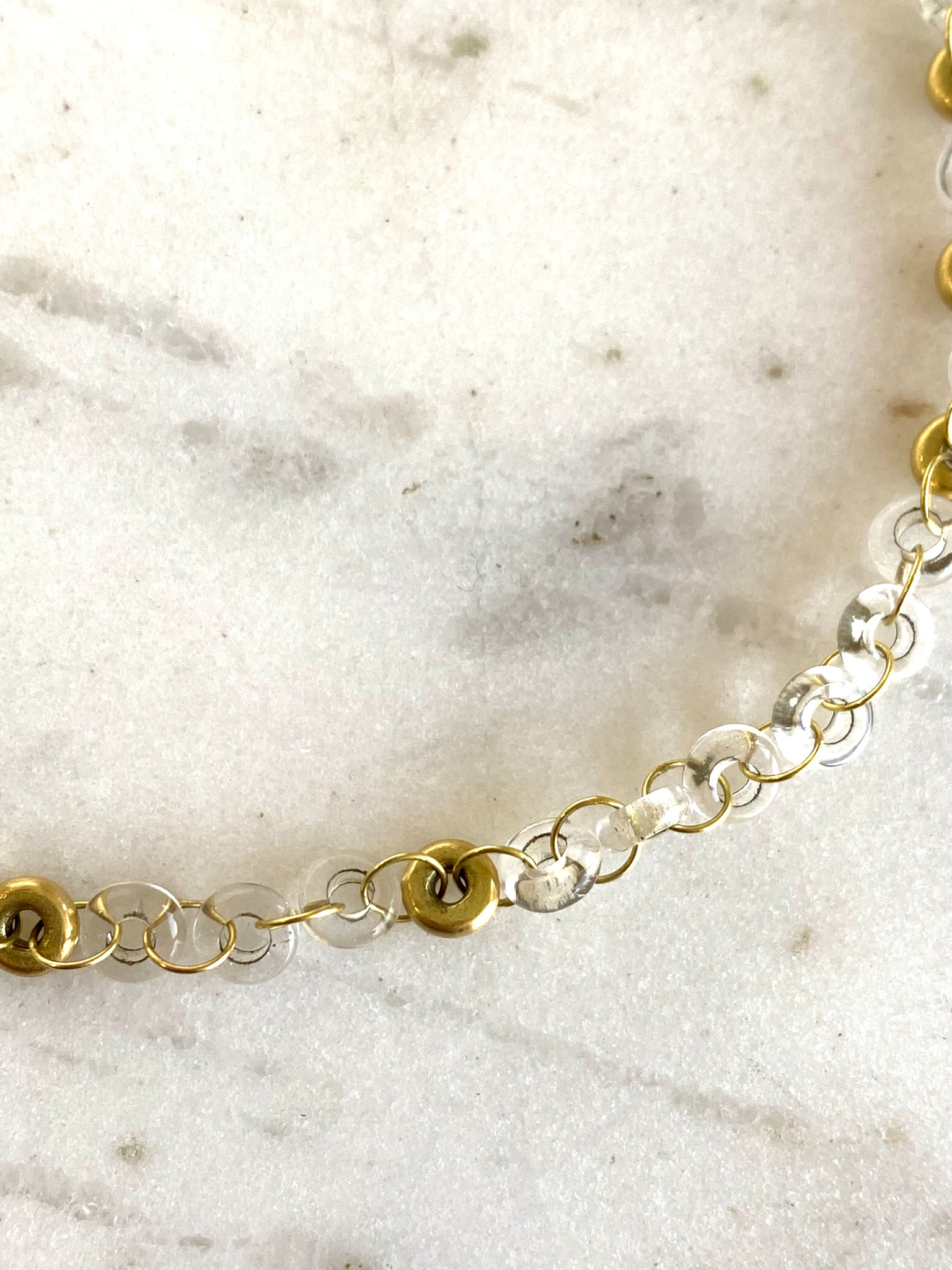 MALLARY MARKS Consignment - Spice - Clear Quartz with 18K Donuts Necklace