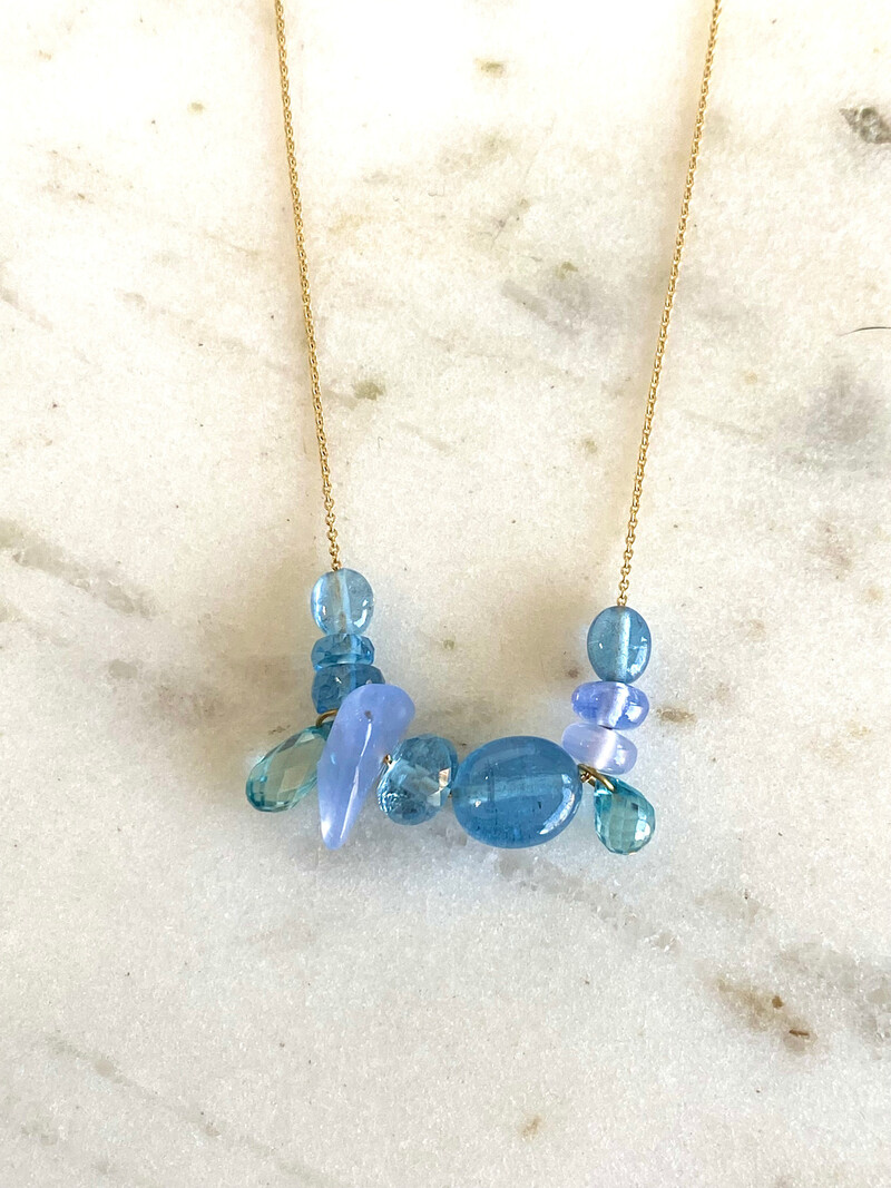 MALLARY MARKS Consignment - Collage - Blue Multi Necklace