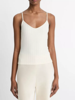 VINCE Ribbed V-Neck Camisole - Vanille