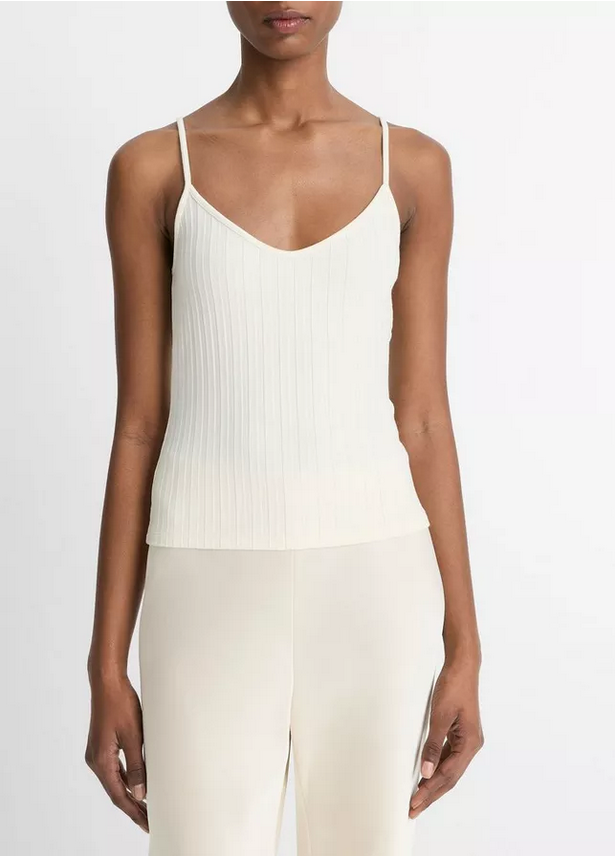 VINCE Ribbed V-Neck Camisole - Vanille