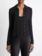 VINCE Ribbed Collared Button Up - Black