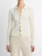 VINCE Ribbed Collar Button Up - Vanille