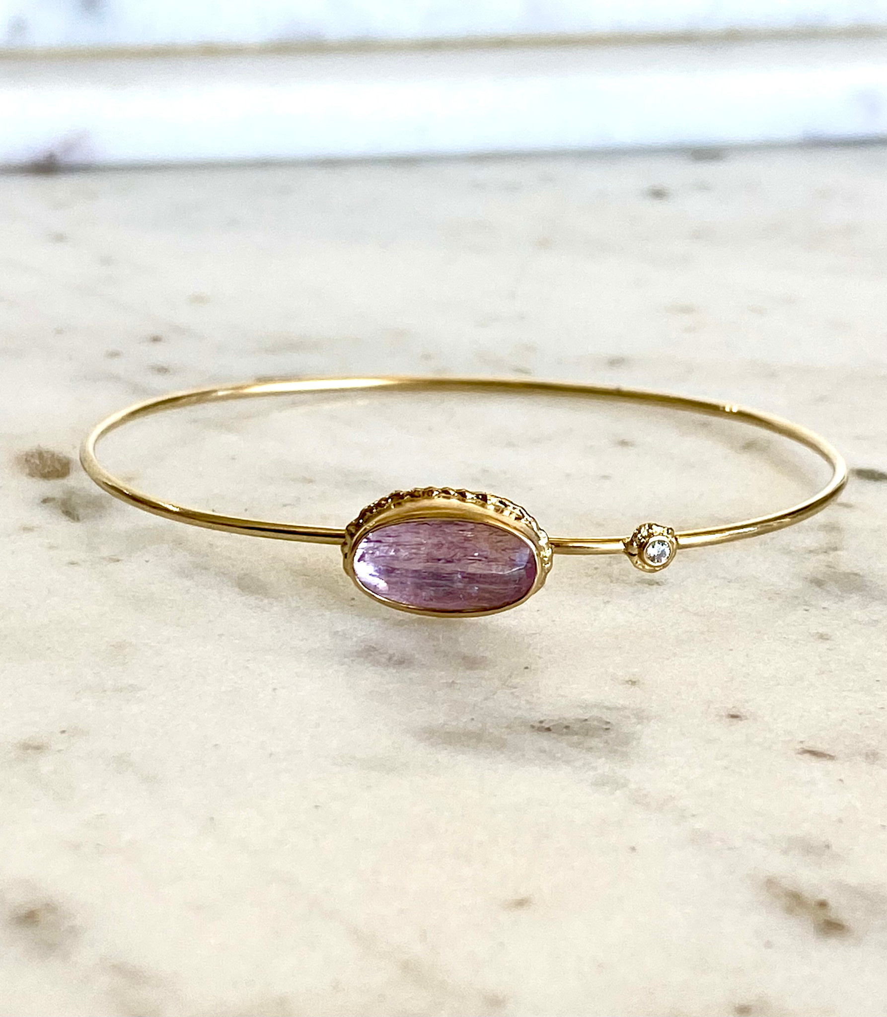 JAMIE JOSEPH Oval Pink Imperial Topaz and Diamond Bracelet