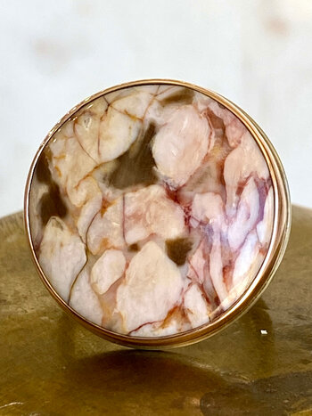 JAMIE JOSEPH Round Fossilized Peanut Wood Ring