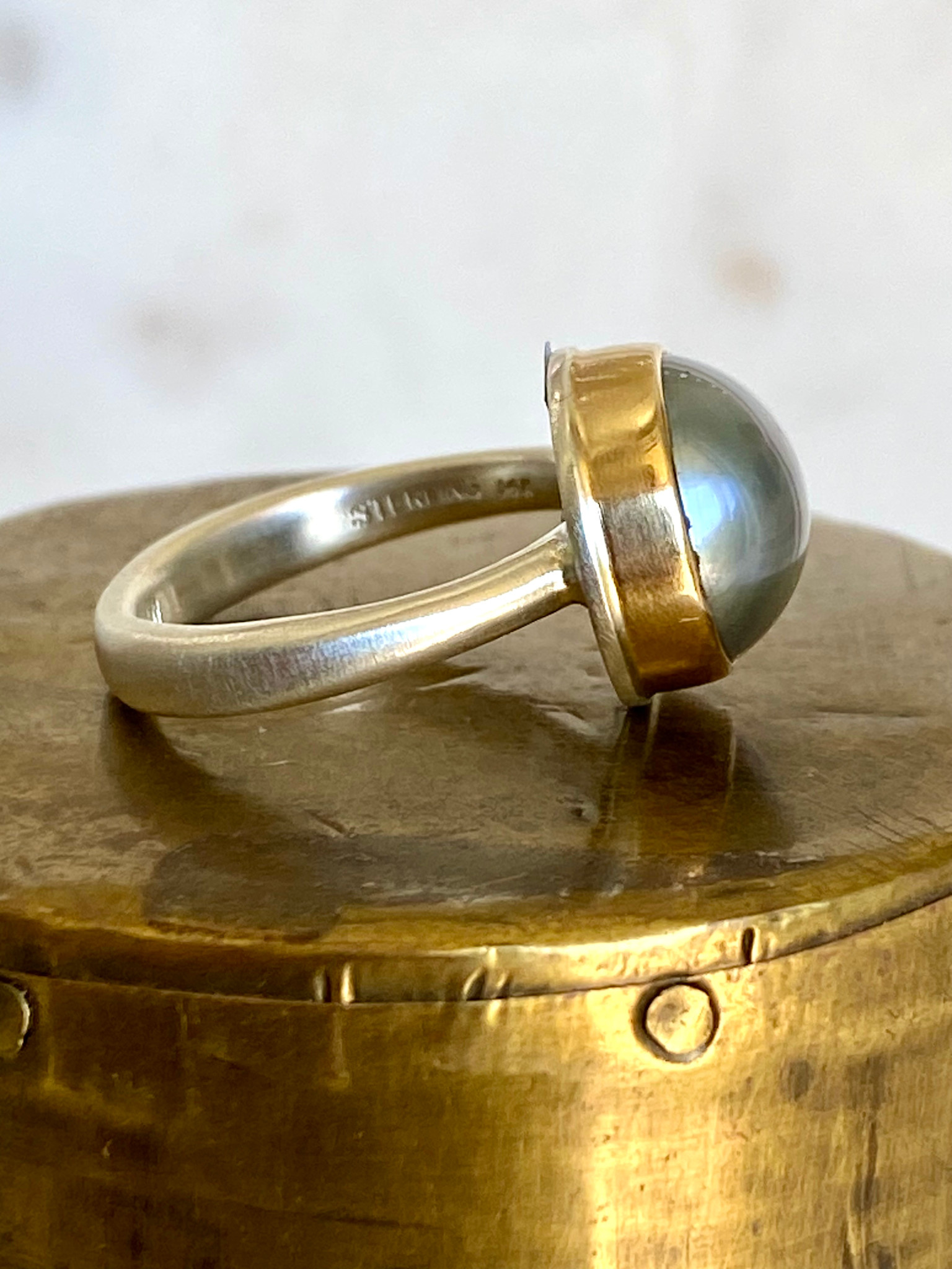 JAMIE JOSEPH Asymmetrical Tahitian Pearl Ring