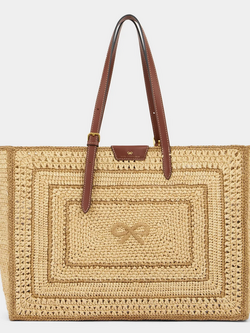 ANYA HINDMARCH Raffia Bow Tote - Natural