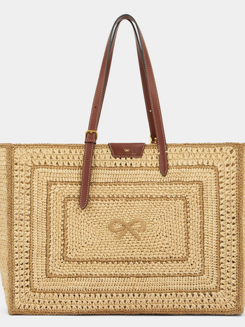 ANYA HINDMARCH Raffia Bow Tote - Natural