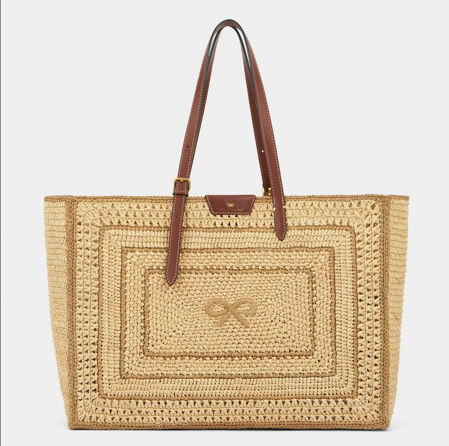 ANYA HINDMARCH Raffia Bow Tote - Natural