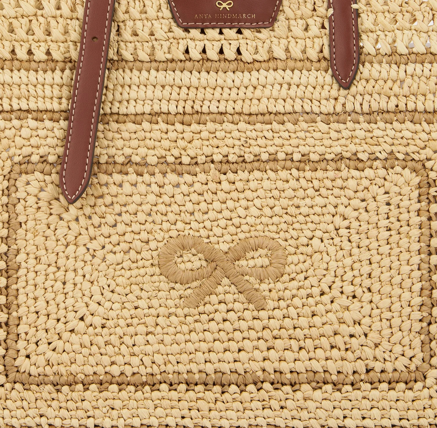 ANYA HINDMARCH Raffia Bow Tote - Natural