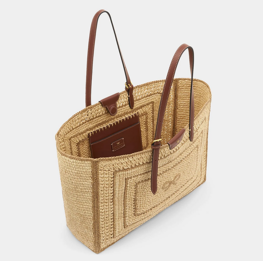 ANYA HINDMARCH Raffia Bow Tote - Natural