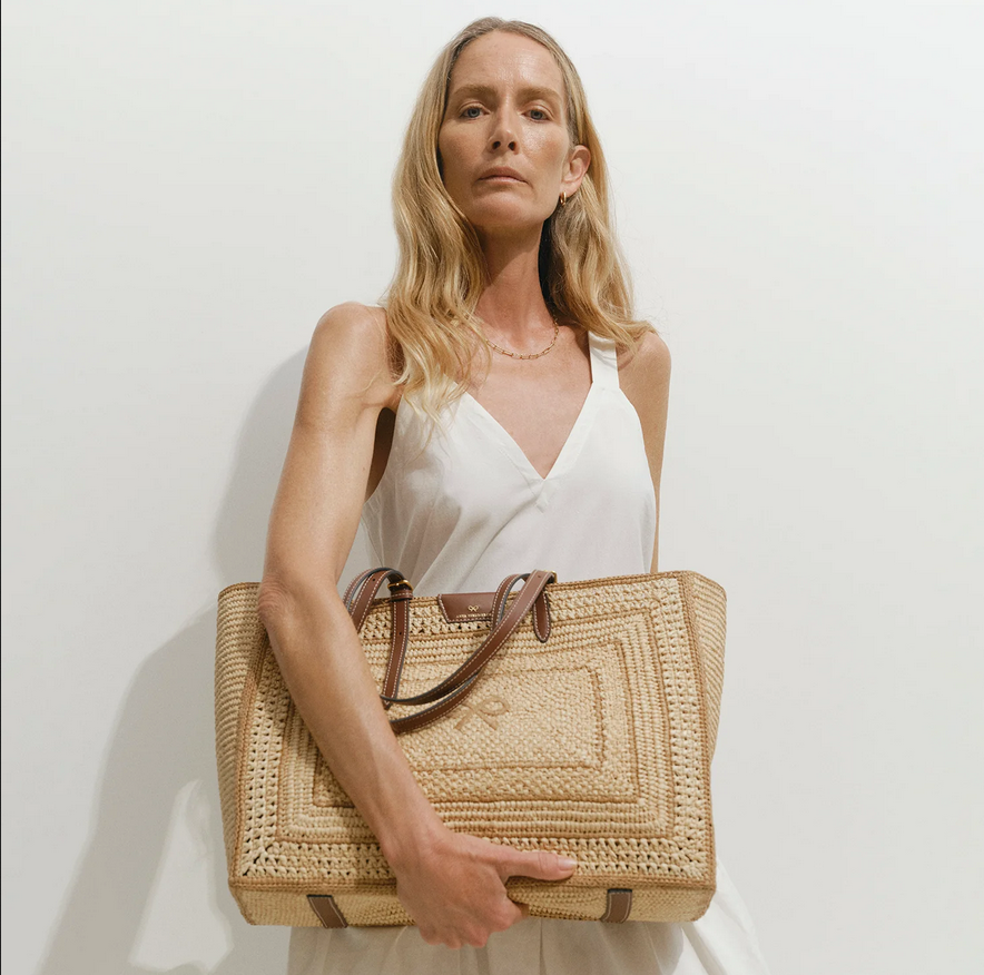 ANYA HINDMARCH Raffia Bow Tote - Natural