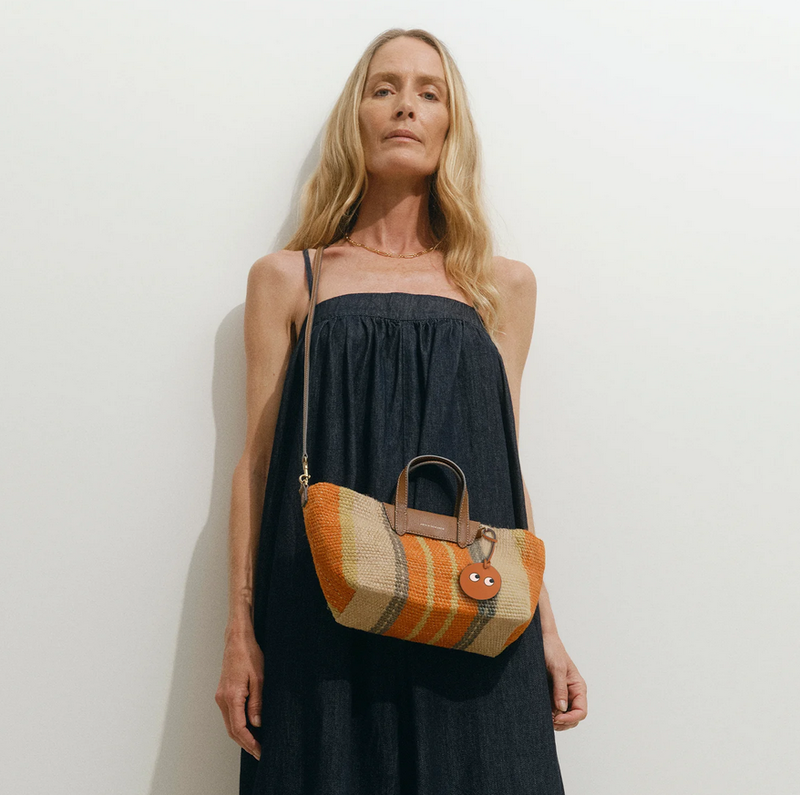 【ANYA HINDMARCH】Maison Bengal Jute XS Cross-body Tote Maison Bengal Jute XS Cross-body Tote - Orange/Jute - Kiki