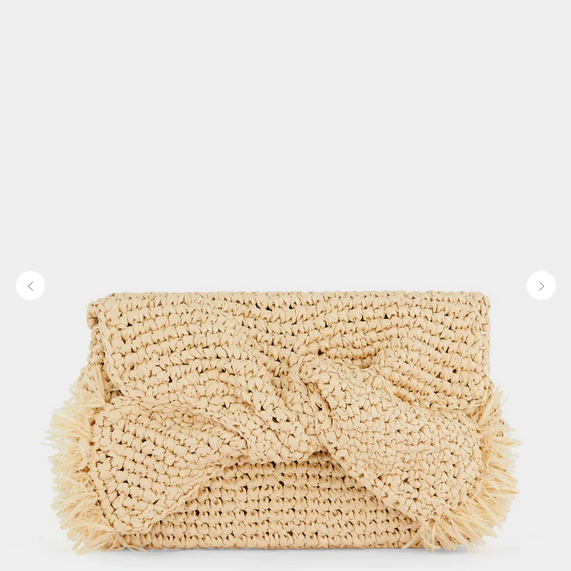 ANYA HINDMARCH Raffia Bow Clutch - Natural