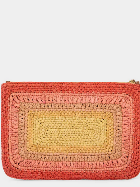 ANYA HINDMARCH Raffia Tassel Bow Clutch - Orange/Multi