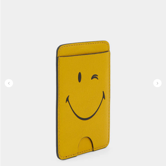 ANYA HINDMARCH Wink Magnetic Card Case - Mustard Yellow