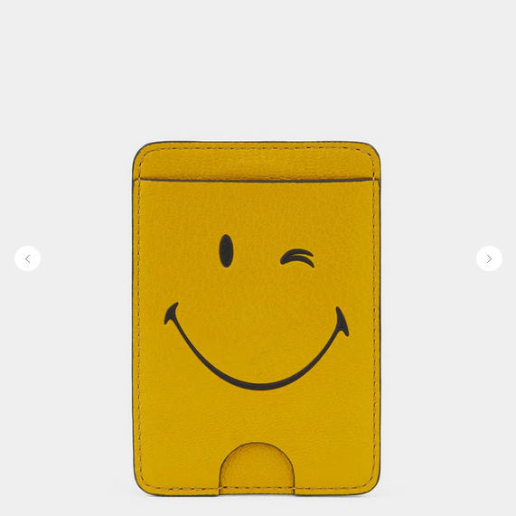 ANYA HINDMARCH Wink Magnetic Card Case - Mustard Yellow