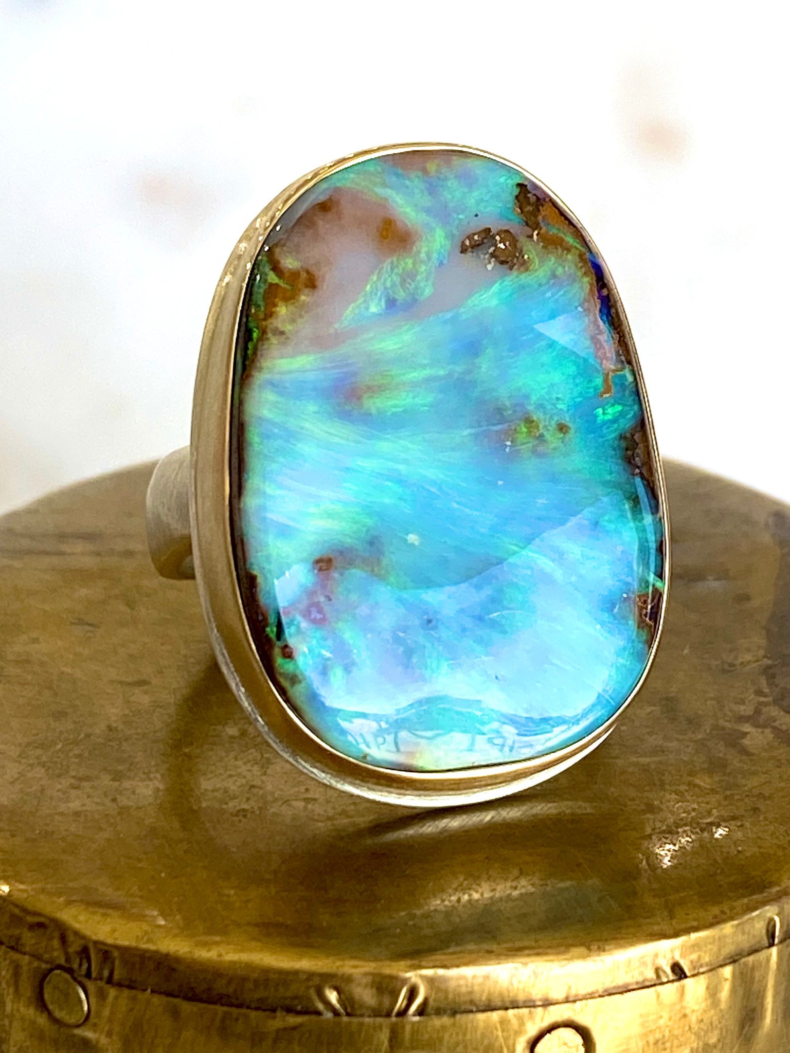 JAMIE JOSEPH Large Vertical Asymmetrical Boulder Opal Ring