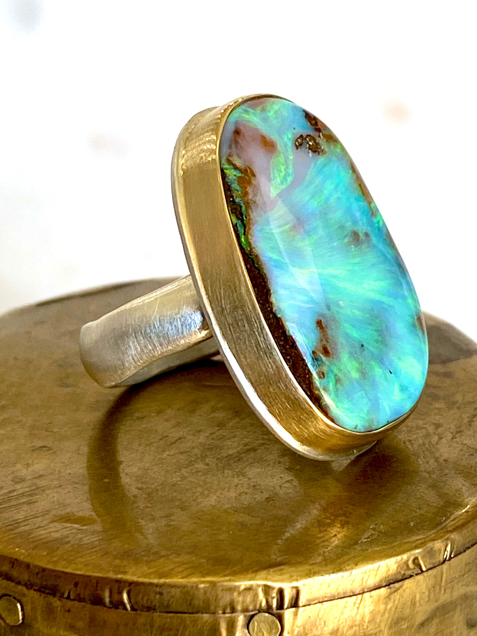 JAMIE JOSEPH Large Vertical Asymmetrical Boulder Opal Ring