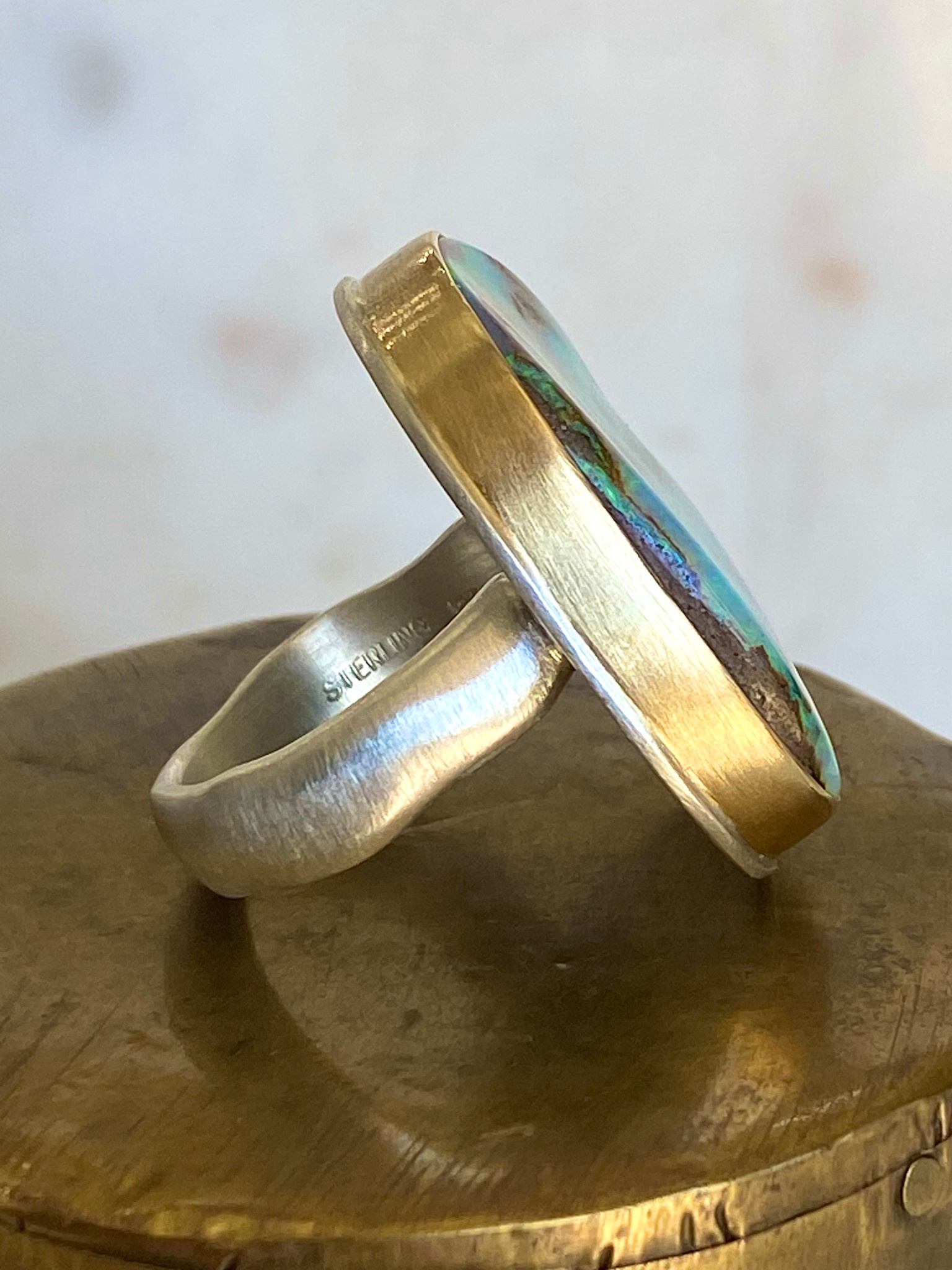 JAMIE JOSEPH Large Vertical Asymmetrical Boulder Opal Ring