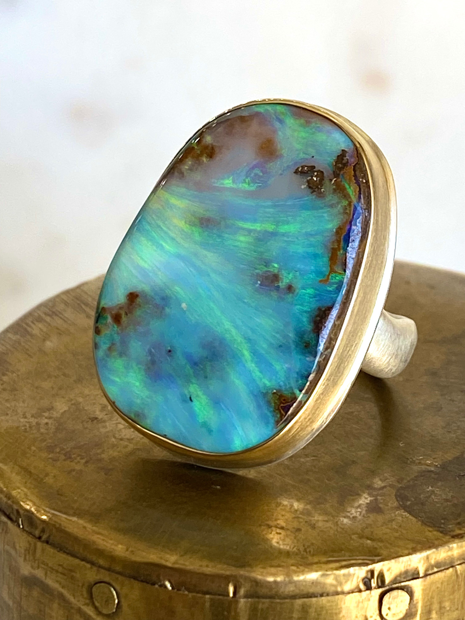 JAMIE JOSEPH Large Vertical Asymmetrical Boulder Opal Ring
