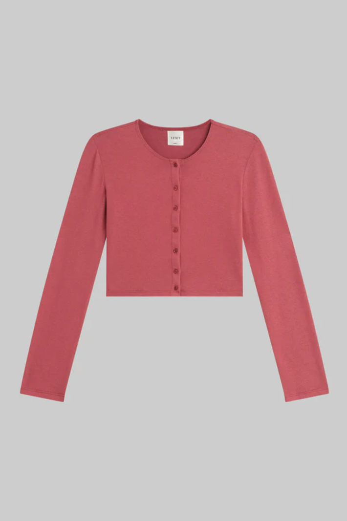 LESET Lauren Crop Cardigan II - Radish