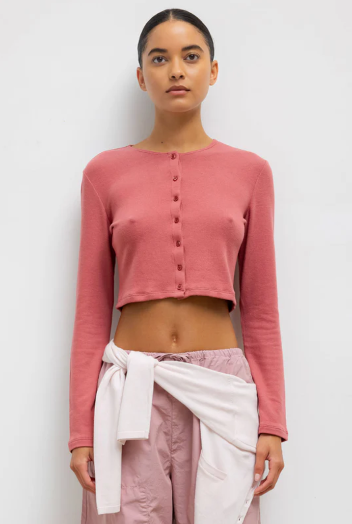 LESET Lauren Crop Cardigan II - Radish