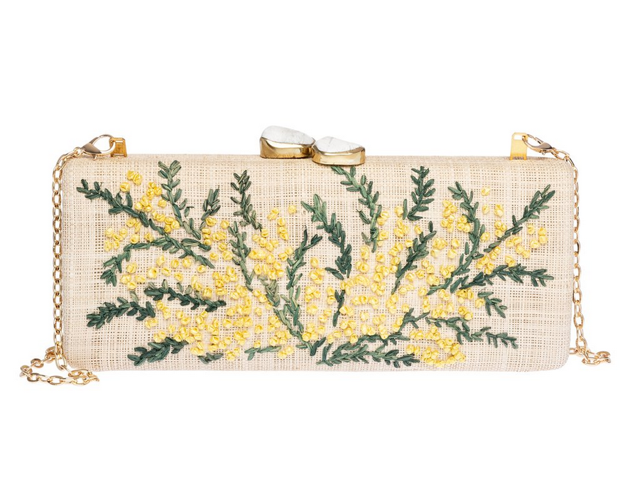 RAFE Alessandra Clutch - Natural / Yellow