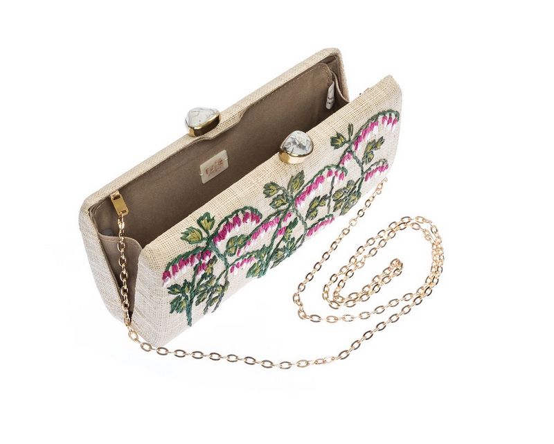 RAFE Alessandra Clutch - Natural / Fuschia