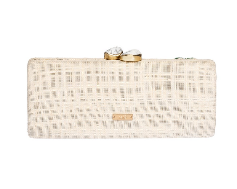 RAFE Alessandra Clutch - Natural / Fuschia