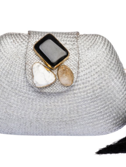 RAFE Tamu Bean Clutch - Silver