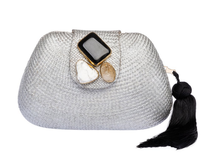 RAFE Tamu Bean Clutch - Silver