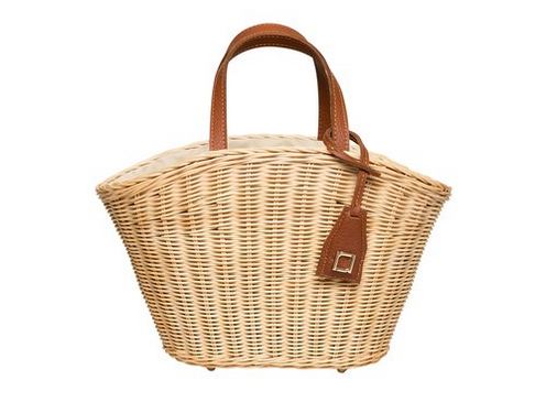 RAFE Lauren Wicker Tote - Natural / Cognac