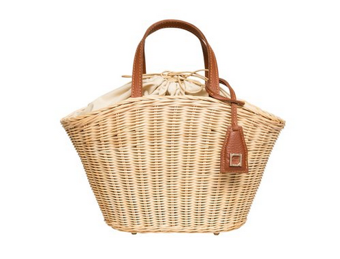 RAFE Lauren Wicker Tote - Natural / Cognac