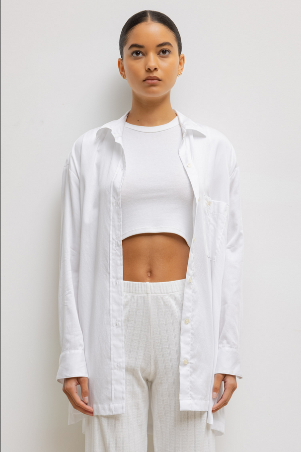 LESET Yoko Oversized Button Down - White