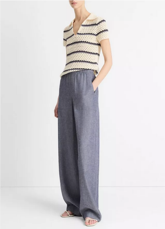 VINCE Casual Pull-On Pant - Mid Indigo