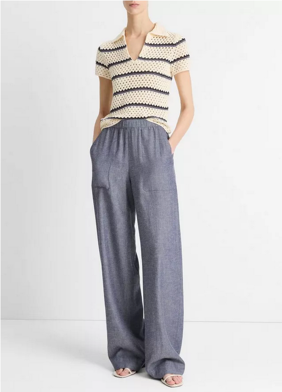 VINCE Casual Pull-On Pant - Mid Indigo