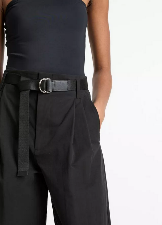 VINCE High-Rise Pleated Wide Leg Trouser - Black