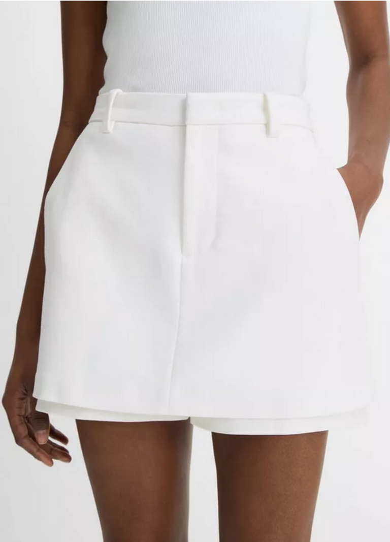 VINCE Tailored Italian Cotton Skort - Optic White